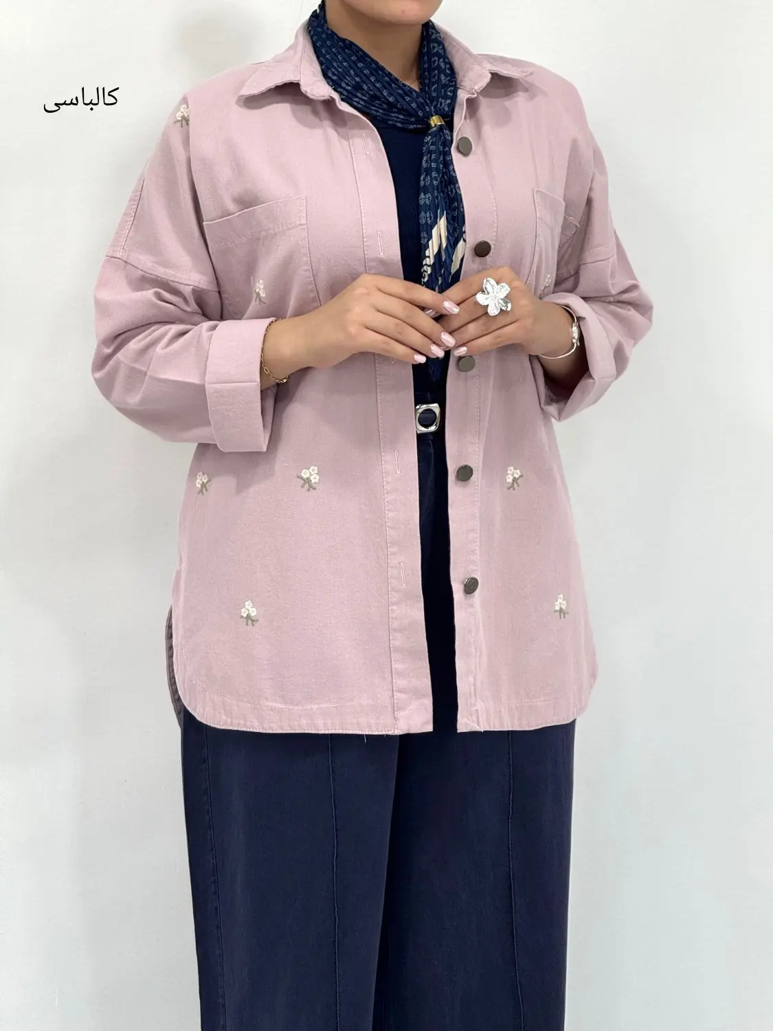مانتو کتان کاغذی گلدوزی ژینوس